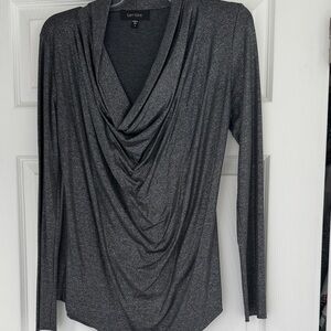 Karen Kane Charcoal Draped Bodysuit